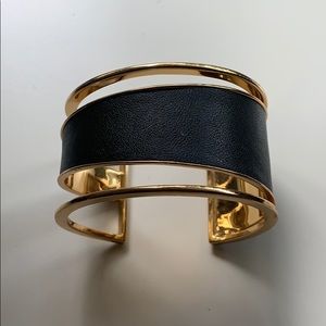 Rachel Zoe Gold metal with leather cuff